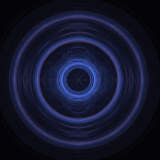 Symmetric fractal art with deep blue and purple hues